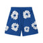 Denim Tears Royal Blue Cotton Wreath Print Casual Shorts