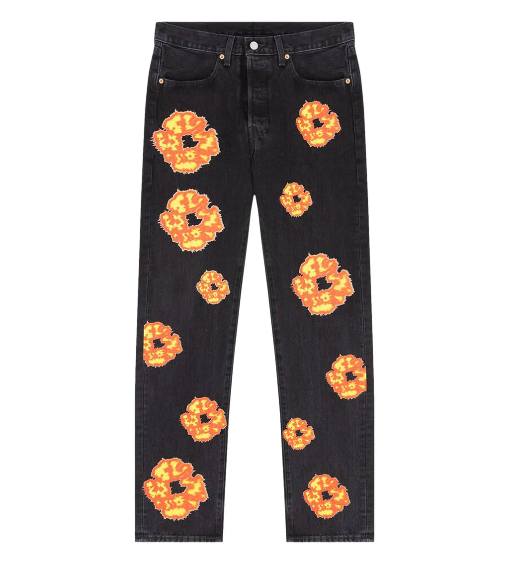 Denim Tears Offset Cotton Wreath Jeans Black