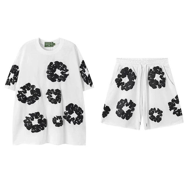 Denim Tears White Black Cotton Wreath Matching Set Hover Image
