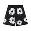 Denim Tears Black Cotton Wreath Print Casual Shorts