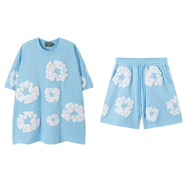 Denim Tears Light Blue Cotton Wreath Matching Set Hover Image