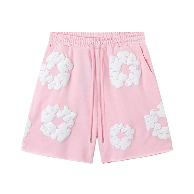 Denim Tears Pink Cotton Wreath Print Casual Shorts Hover Image