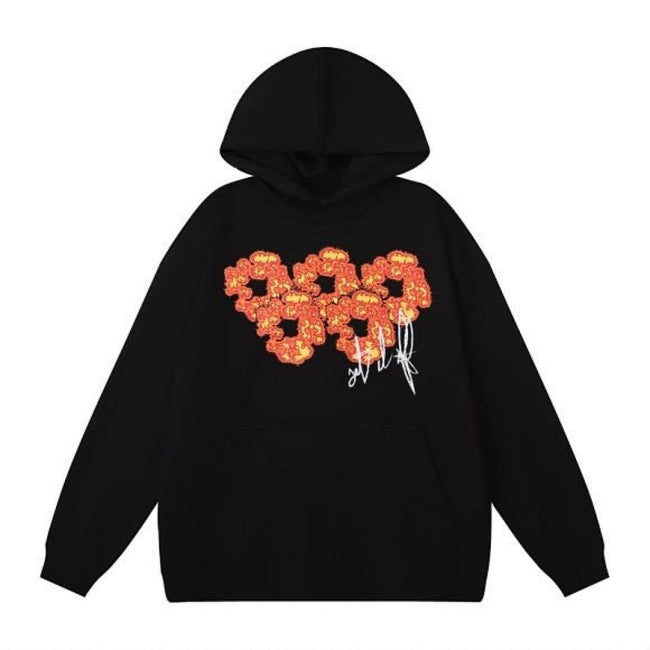 Denim Tears Orange Cotton Wreath Black Pullover Hoodie Hover Image