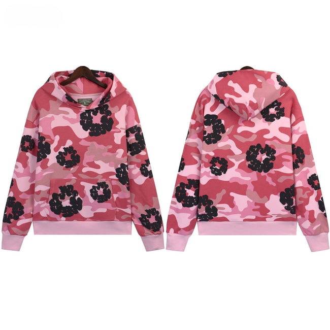Denim Tears  Pink Camo Cotton Wreath Print  Hoodie Hover Image