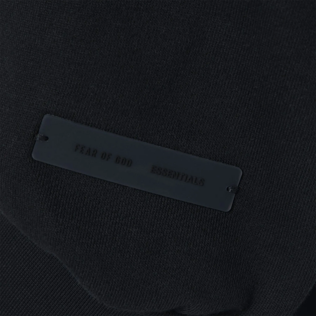 Fear Of God Essentials Classic Fleece Jet Black Zip-Up Hoodie (SS25)