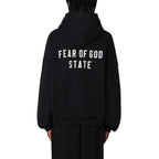 Fear Of God Essentials Heavy Fleece Black Zip-Up Hoodie (FW24)